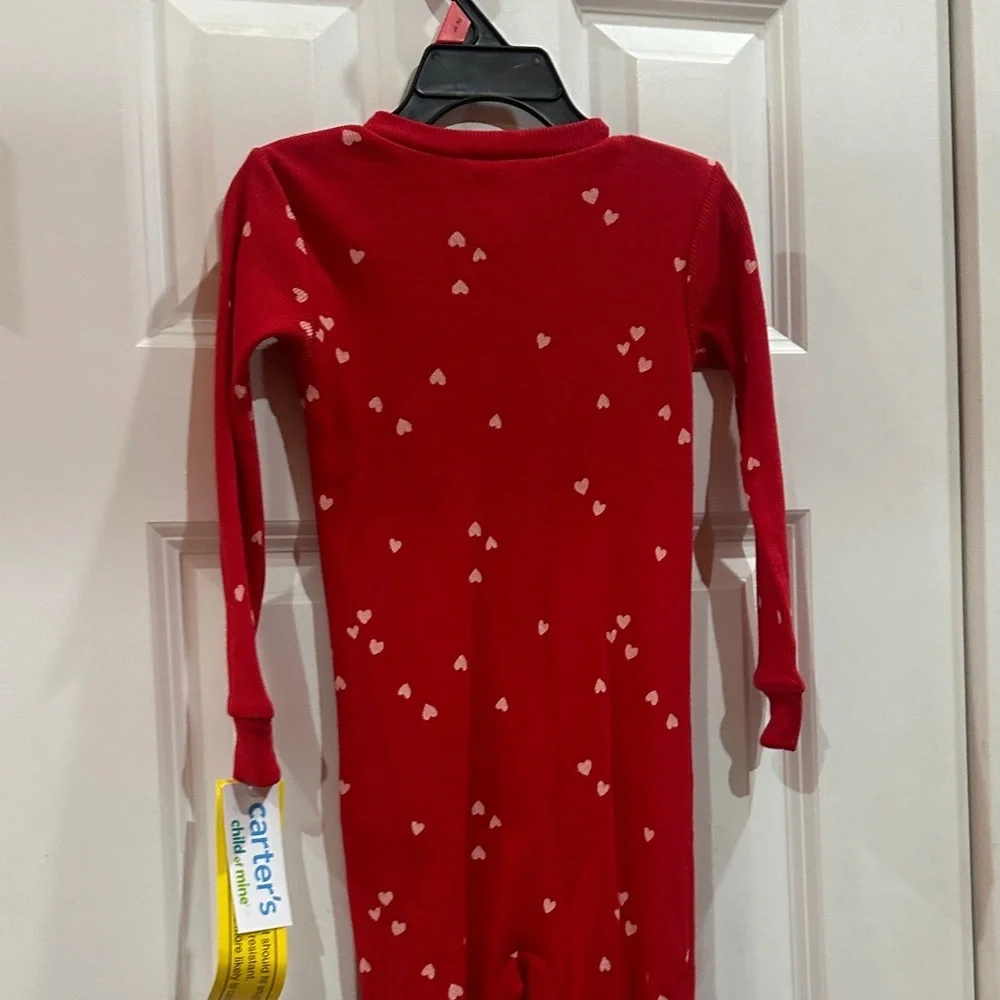 NEW Carter's Red Heart Patterned Footie size 2T